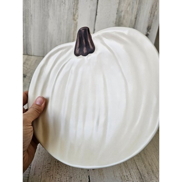 Pottery Barn pumpkin plate Barbara eigen platter fall Halloween ceramic - Picture 4 of 6